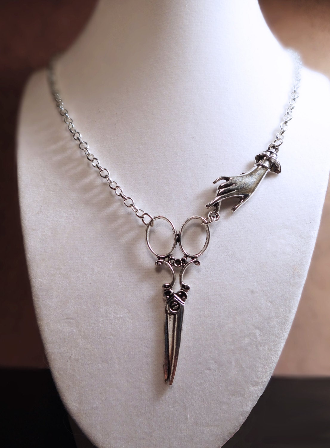 Steampunk scissor necklace Steampunk necklace Victorian