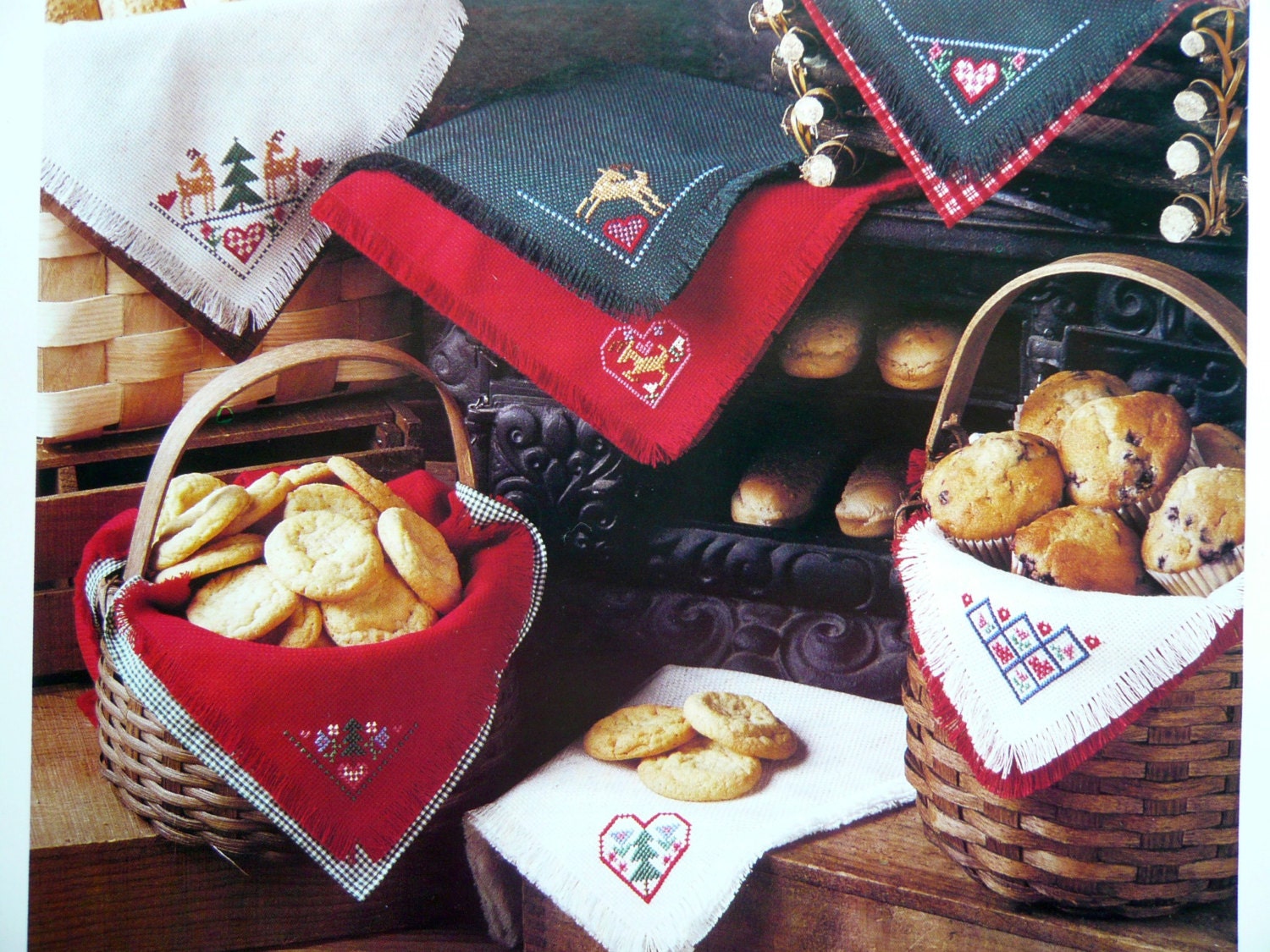 Holiday Bread Cloth counted cross stitch pattern 6 designs
