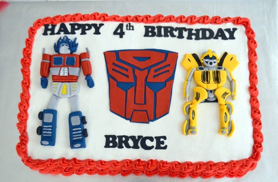 Transformers Cake Toppers Decorating Kit 100% by TheCakeHusband