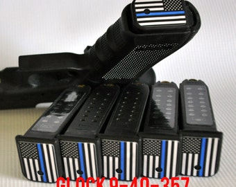 THIN BLUE LINE Flag Magazine Base Plate Stickers