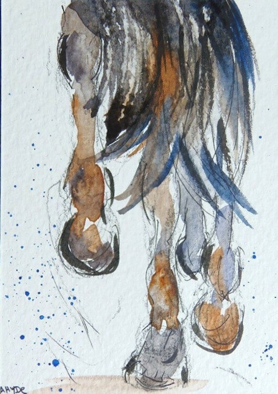 ACEO Hooves Original Miniature Watercolour