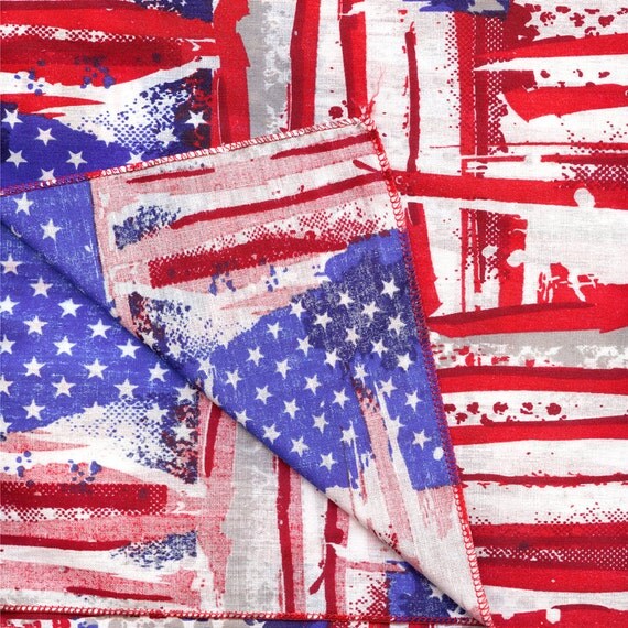 BANDANA Bandanna. Cotton Bandana. Red White and Blue.