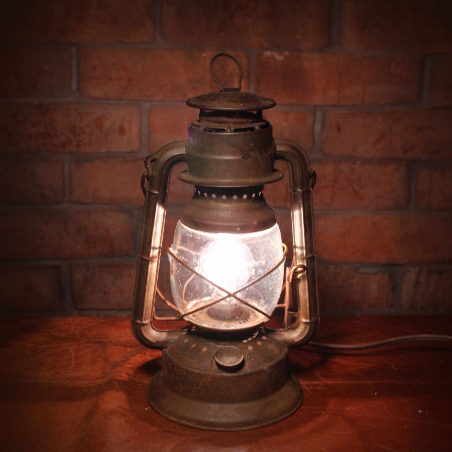 Rustic Rusty Electric Lantern by Lightenstein on Etsy