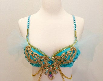 Princess Jasmine, Version 1, Costume, Rave Bra, EDC outfit, halloween Costume