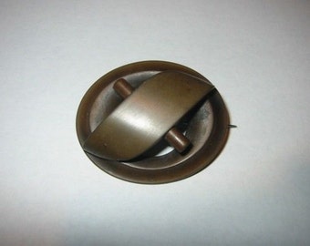 Victorian Mourning Gutta Percha Brooch/Pin