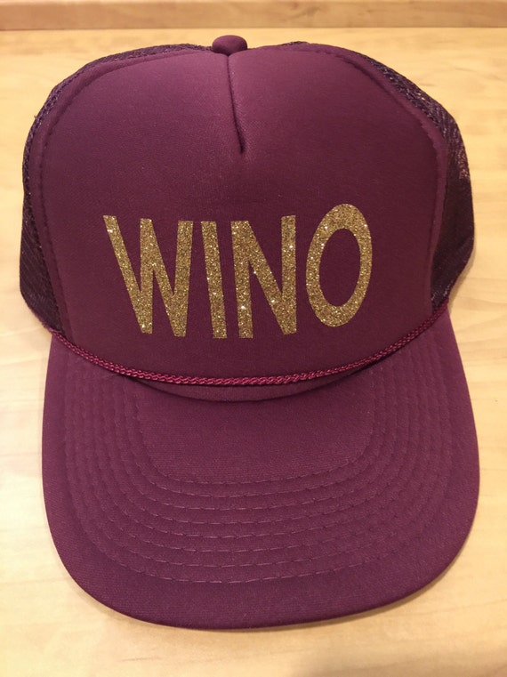 Items similar to WINO/Glitter/Trucker hat/Wine/bachelorette /wine