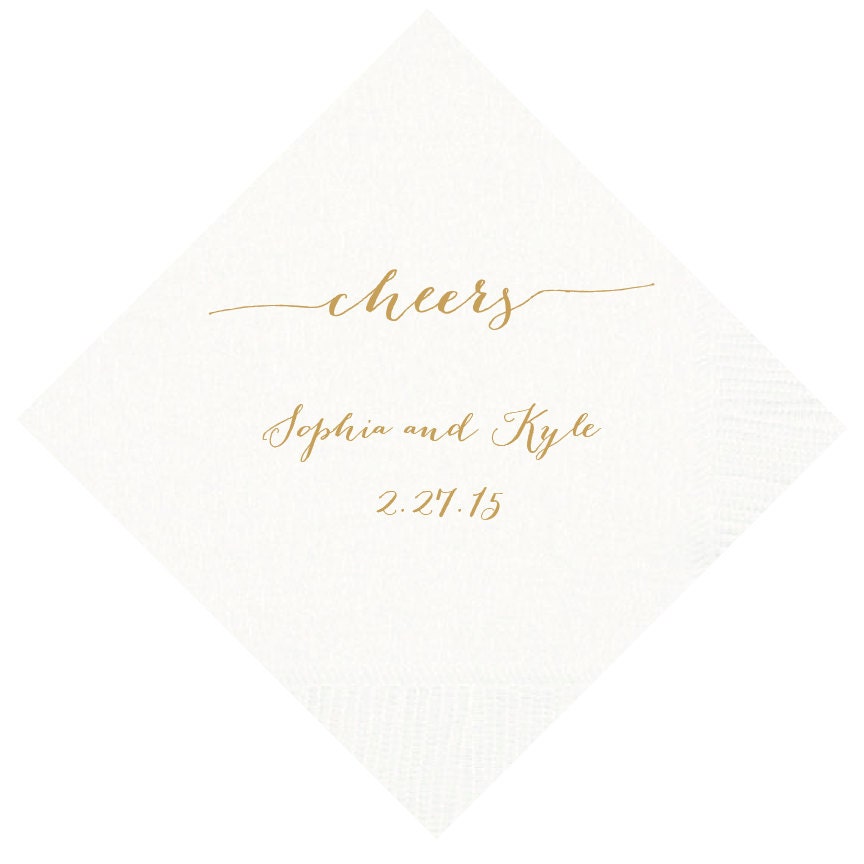 Cheers Personalized Wedding Napkins