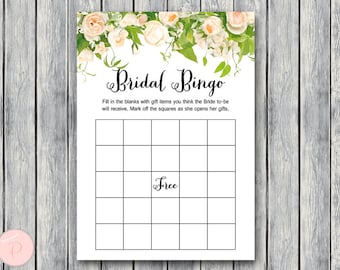 Bridal Shower Bingo Cards, Printable Bridal Bingo, Gift Item Bingo, Bridal shower game, Bridal shower activity, Printable Game TH01