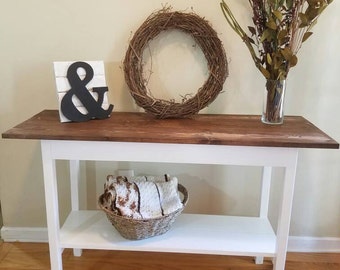 Farmhouse EntrywayTable with Bottom Shelf / Sofa Table / Foyer Table / Console / TV Stand