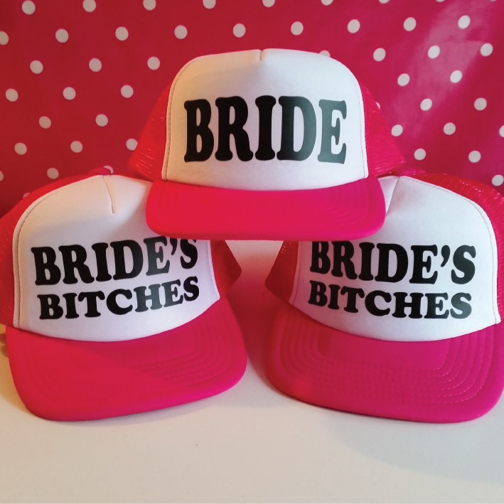 Set Of 5 Bachelorette Party Trucker Hats. 1 Bride Hat. 4