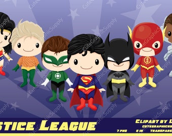 Superhero clipart, Justice League clipart, DC clipart, comic clipart, super hero clipart, hero clipart, heroes clipart, superman -LN0100-