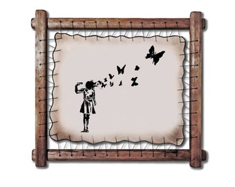 Banksy Prints Butterfly Headshot Wall Decor Banksy Canvas Poster Geek Gifs For Girlfriend Presents For Her Banksey Street Art Banksi Design