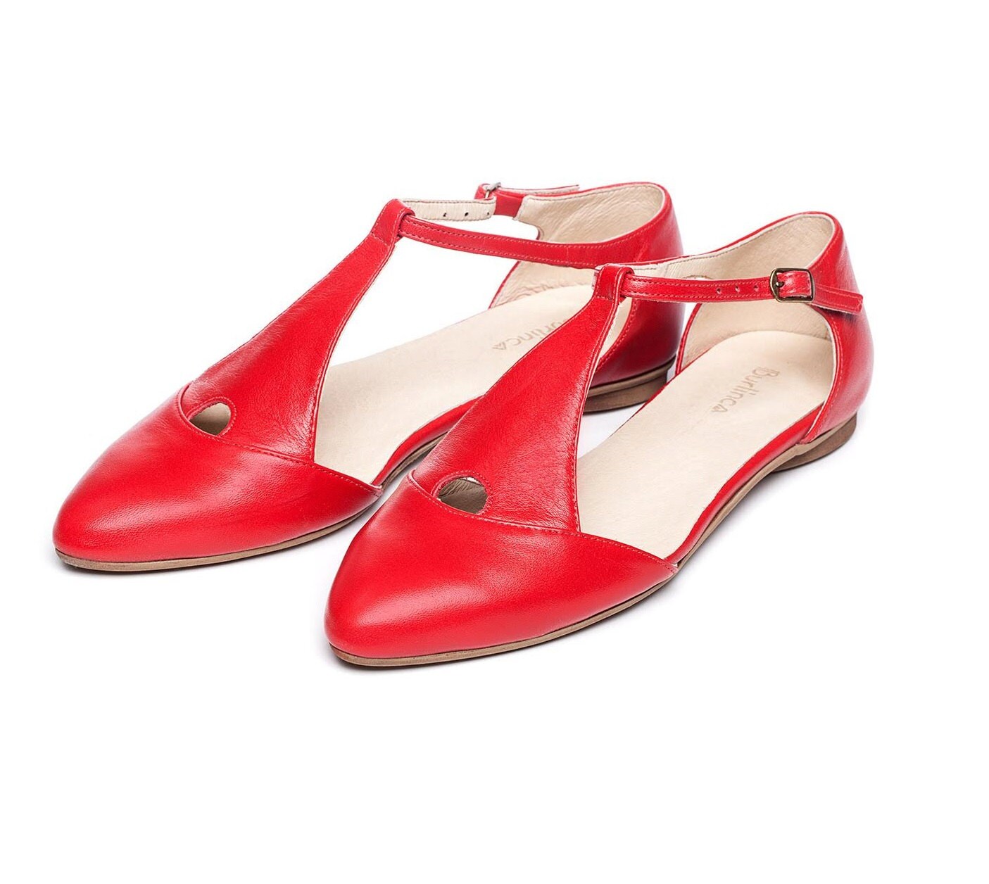 Red shoes red sandals women's shoes flat sandals