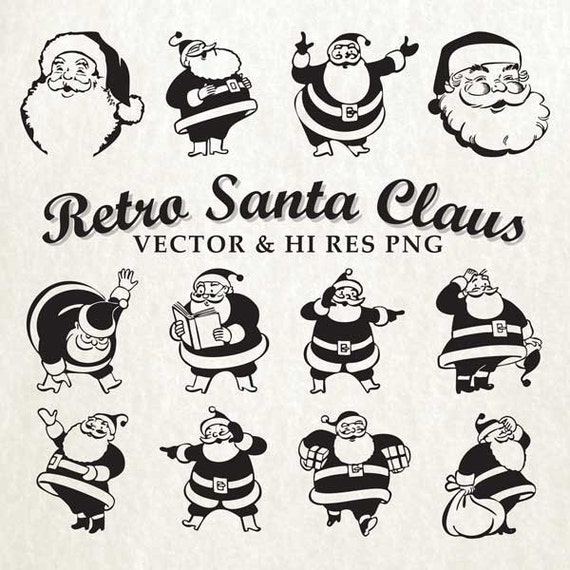 Retro Santa SVG Cut Files Christmas SVG Cut Files Vector