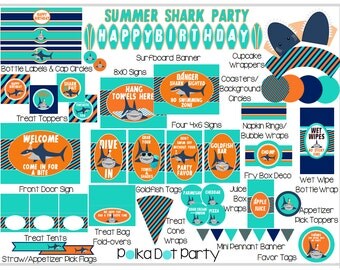 Items similar to INSTANT DOWNLOAD * DIY * Shark Party Hat Tempate * Cut ...