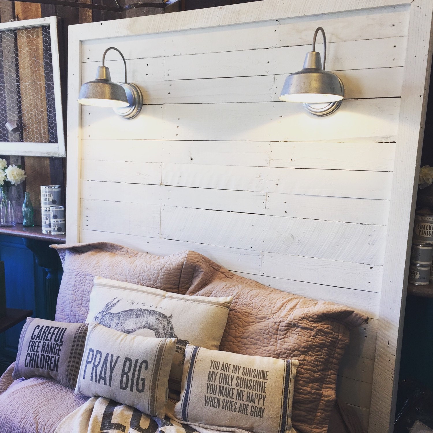 Reclaimed Wood Queen Headboard by ArtiqueRusticDesigns on Etsy