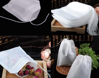 100 Empty Drawstring Tea Bags 3 Different Sizes