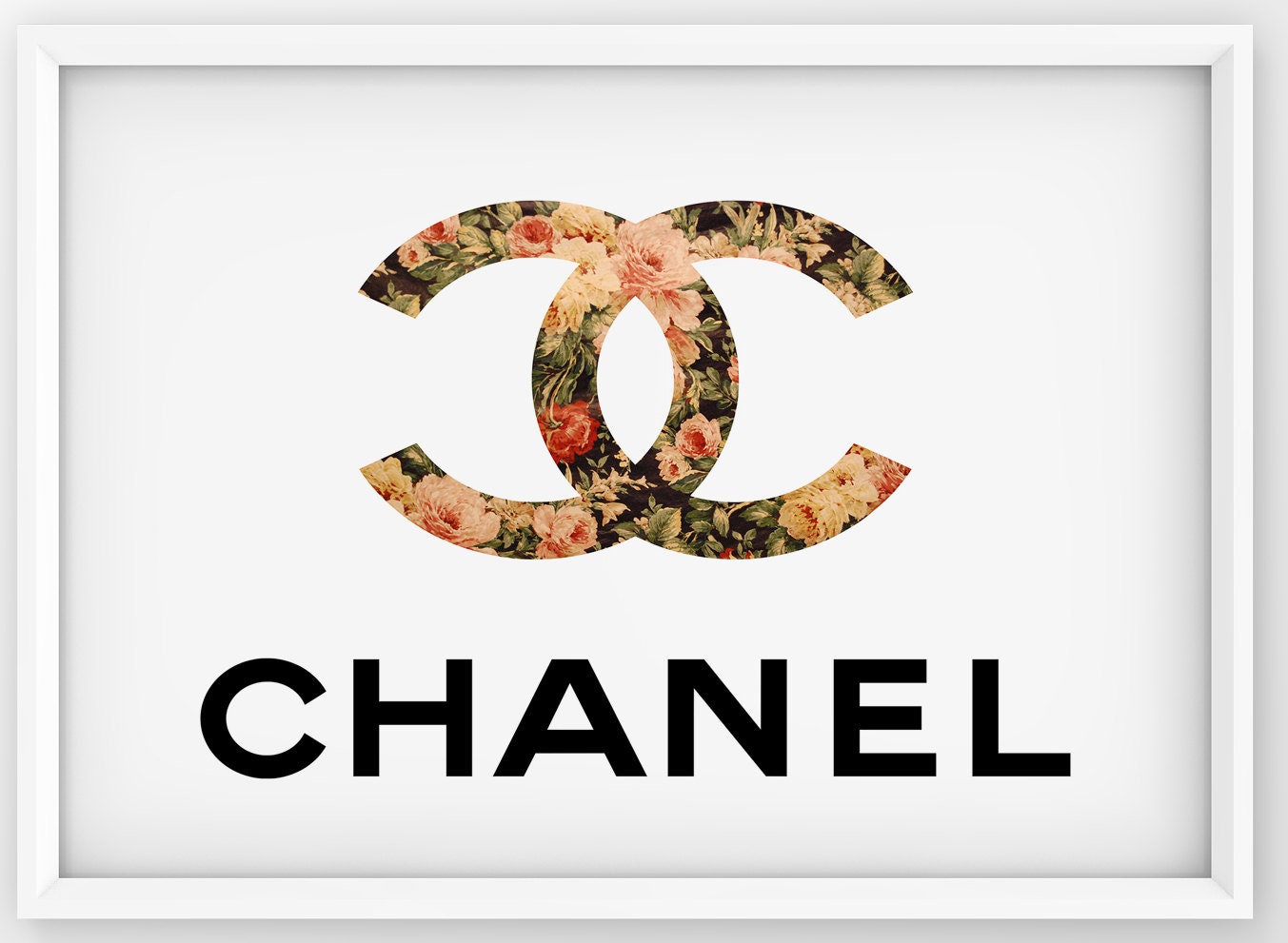 Floral Coco Chanel Logo Coco Chanel Poster Chanel Logo