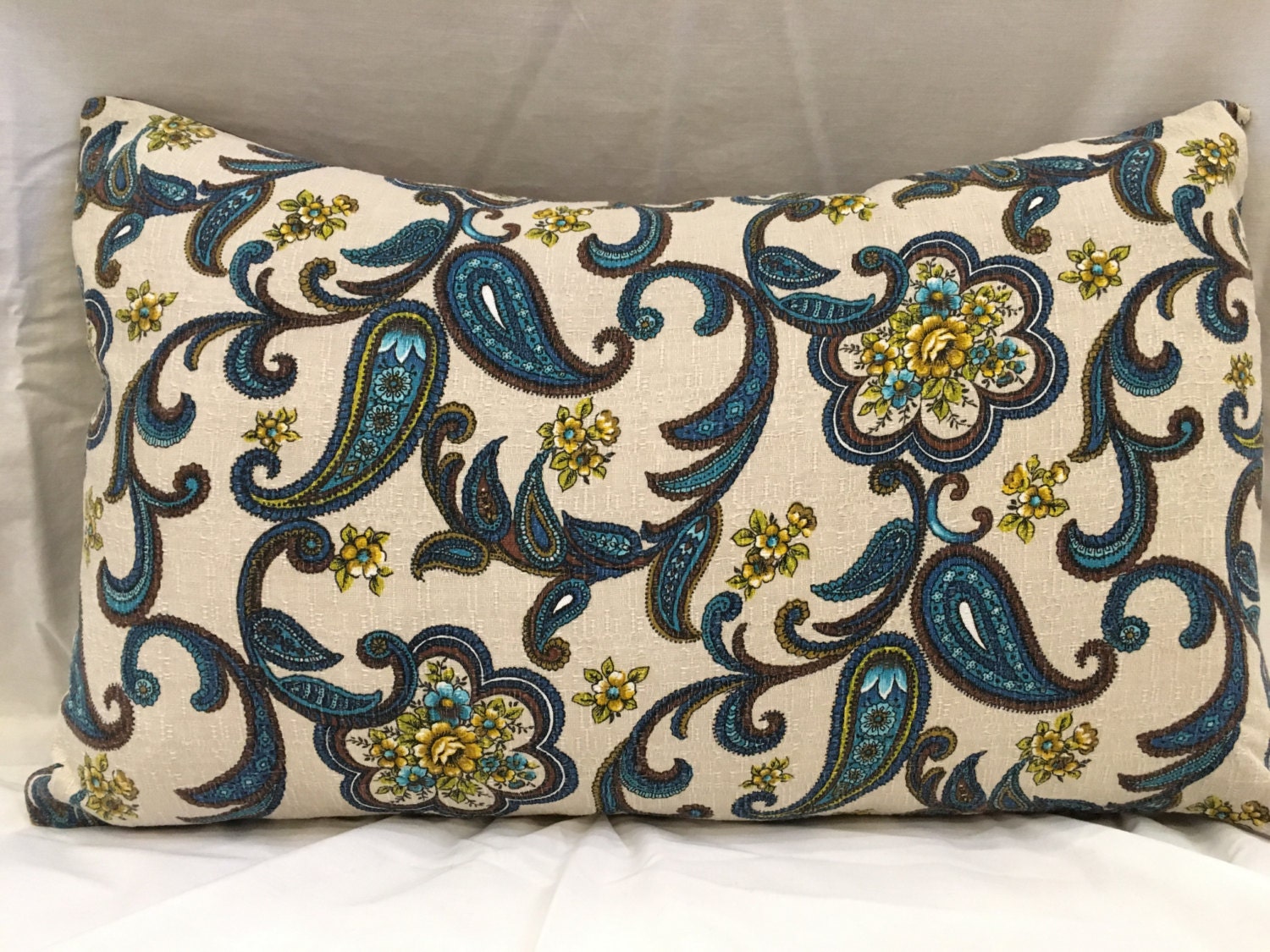 French Barkcloth Pillow Vintage Bark Cloth Decorative Pillows