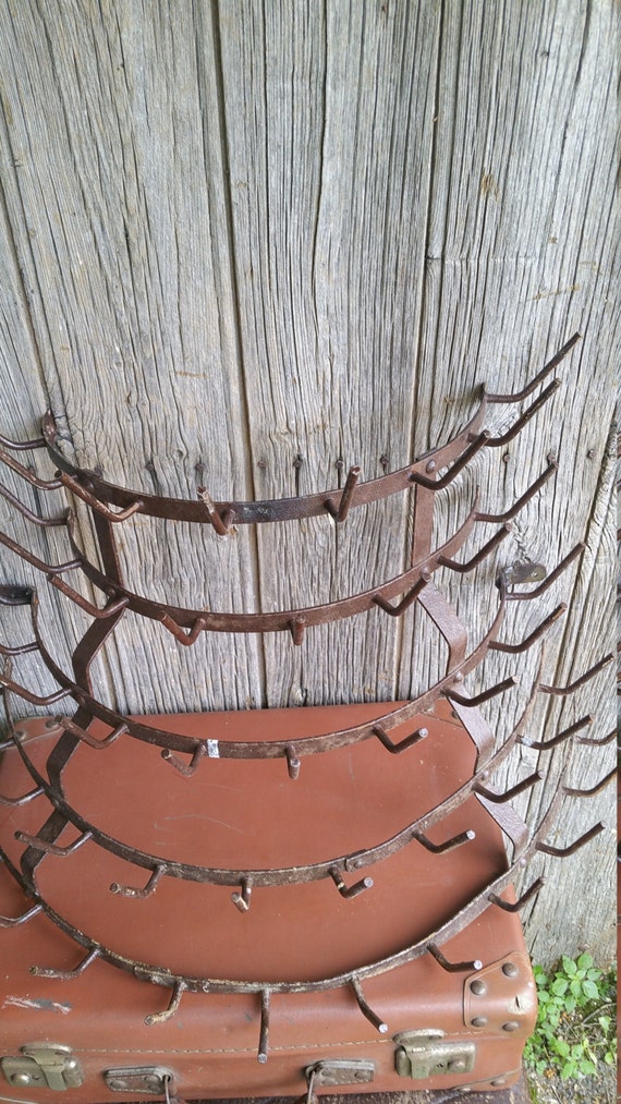 French Vintage Wall Mounted Bottle Drying Rack Vintage