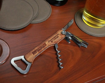 Engraved Bottle Opener, Custom Bottle Opener, Engraved Wood Bottle Opener,Personalized Bottle Opener, Engraved Opener --BO-WOOD-fernandez