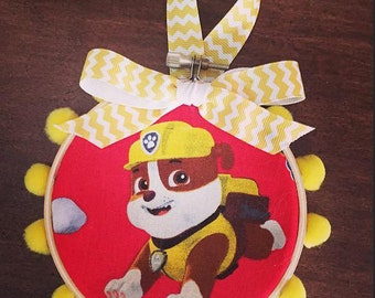 Christmas Paw Patrol fabric ornament