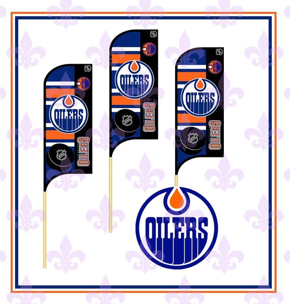 EDMONTON OILERS Hockey Cupcake Toppers 12 by MardiGrasToppers