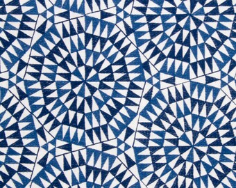 BEACON HILL SHAMIANA Geometric Linen Fabric 5 Yards Indigo