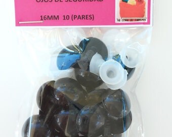 16mm Ojos de seguridad (10 pares) - 16mm plastic safety eyes (10 pairs)