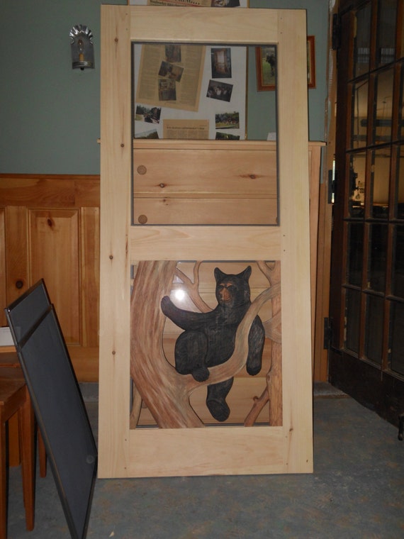 Custom carved screen doors