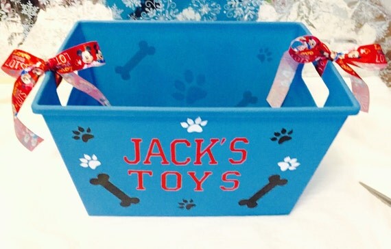 personalized dog toy bin