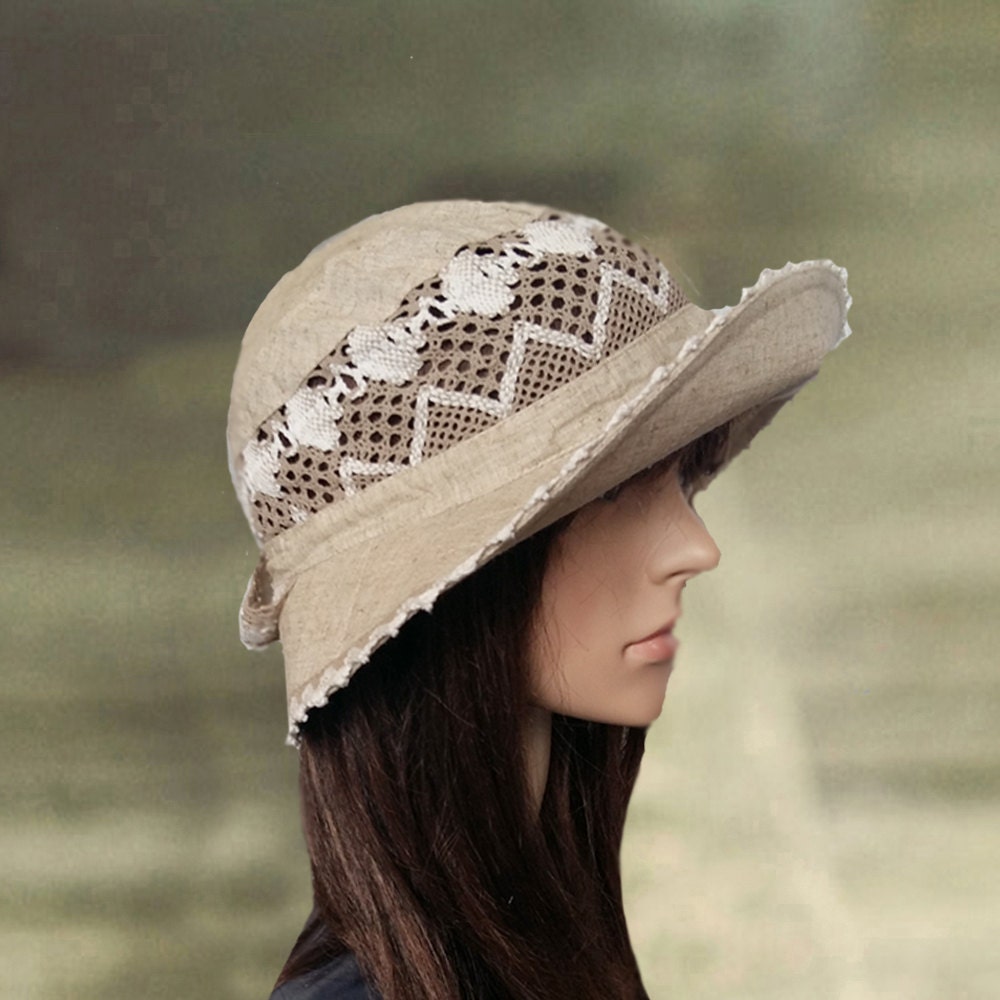 Cotton cloche hats Linen womens hats Summer women