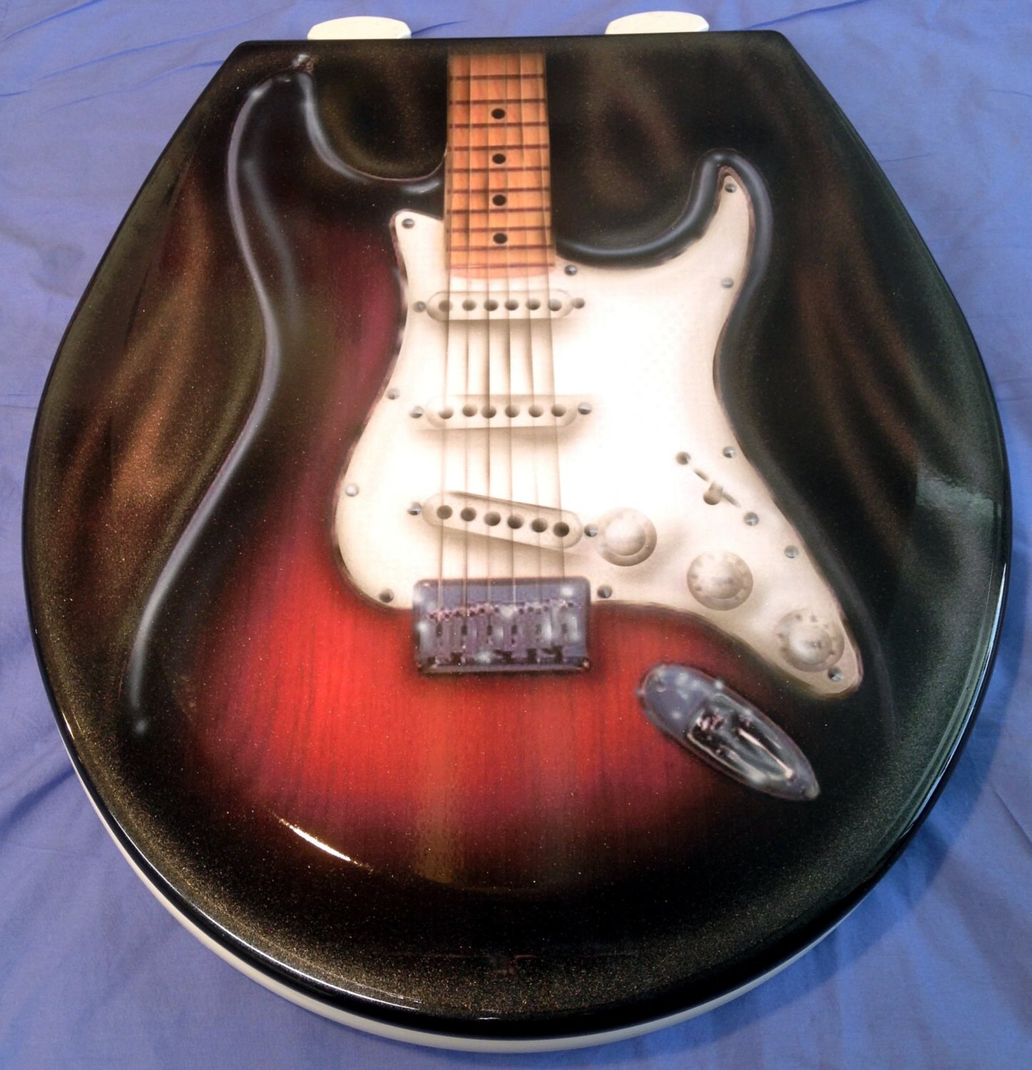 Fender Guitar Custom Airbrushed Toilet Seat Bathroom Art