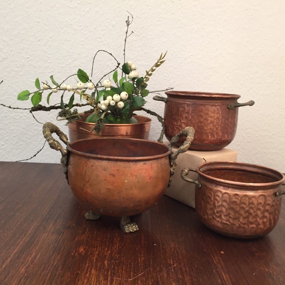 Nice solid copper flower pot copper plant pot by StPauliVintage