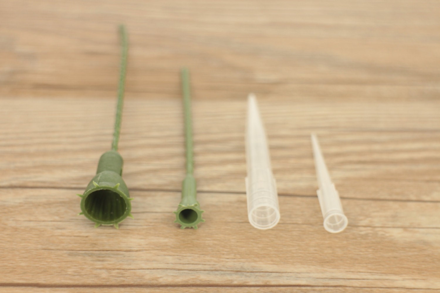 Artificial Flower Stems Green and Transparent Clear Plastic