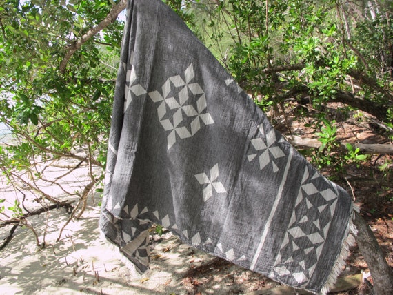 Eco Friendly Aztec Tribal Bohemian Towel Blanket Geometric Pattern Towel,Grey Beach Towel,Throw,Turkish towel,Gypsy Fashion,Doublesided