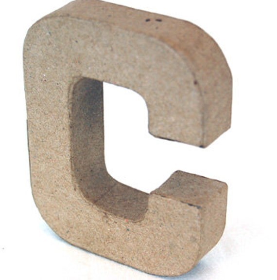 Papier Mache Alphabet Letter C 10cm free by DecoupageWorldUK