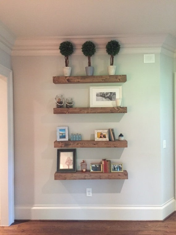 Set of 2 Long Floating Shelves Floating Shelf by TheCleansedPallet