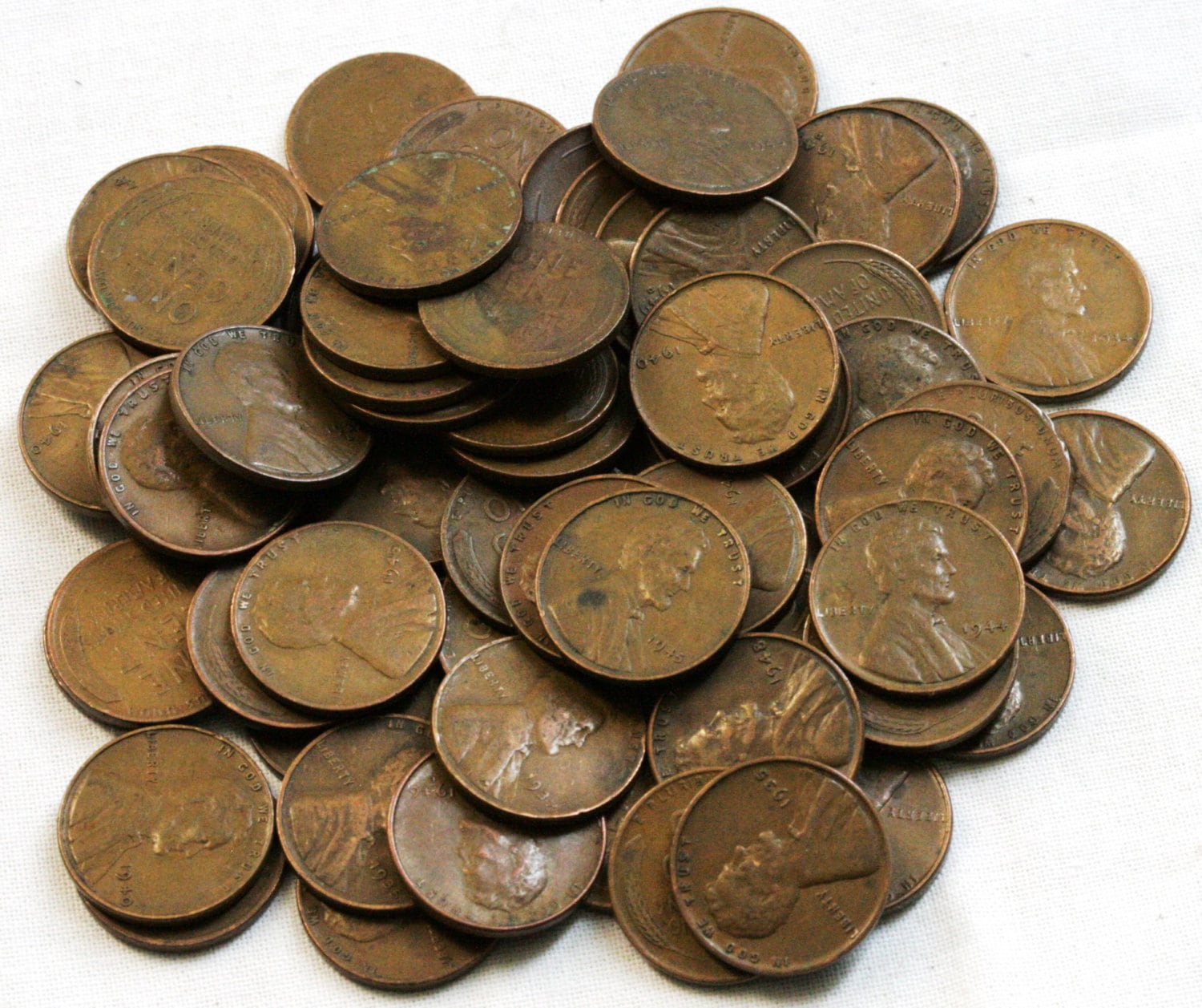 50 Wheat 1C Pennies Key Date & Error Coins Included