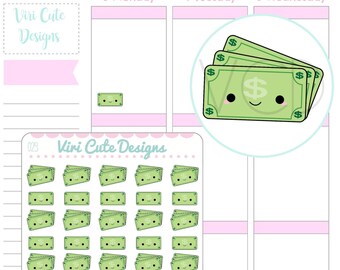 Kawaii Money Planner Stickers, Money stickers, finance stickers, pay day stickers, stickers, kawaii stickers, kawaii planner stickers | 029