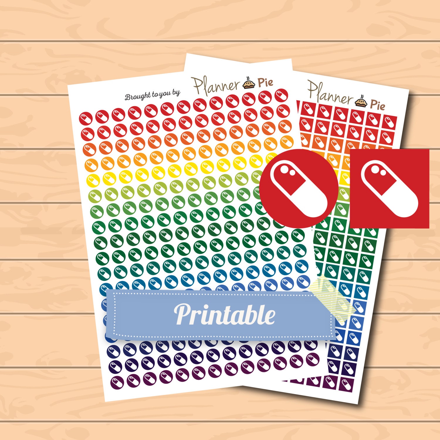 pill medication reminder printable planner by plannerpie on etsy