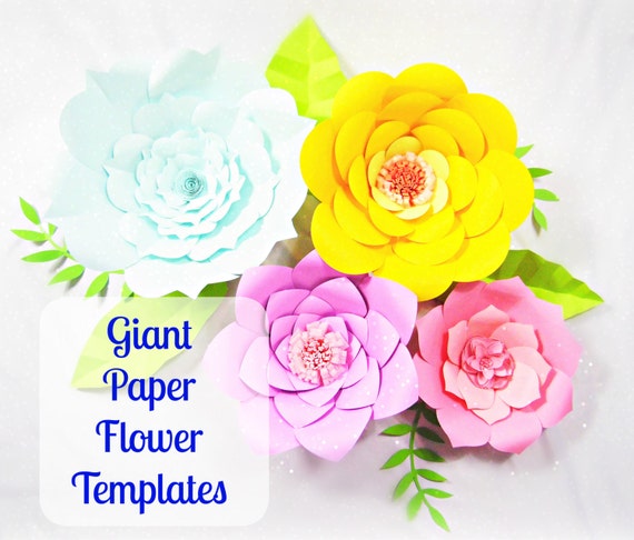 Giant paper flower templates diy printable flower templates diy paper 