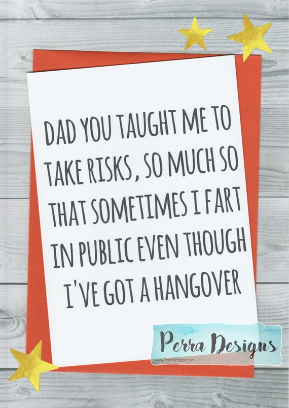 Items similar to funny father's day card, joke funny card crass mature