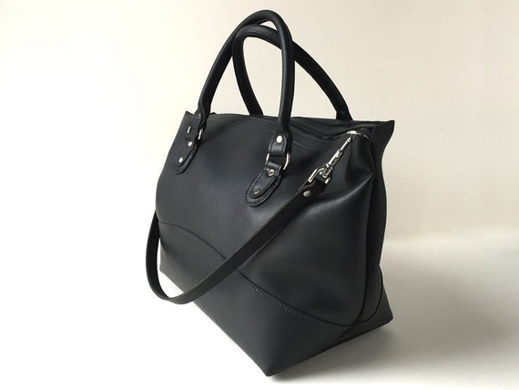 Black Pebbled Leather Tote The Bean Bag