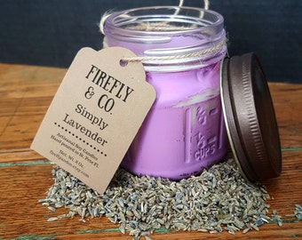 100% Soy Candles, scented candles, lavender candles, lavender scented candles, lavender soy candles, essential oil candles, Wedding favors