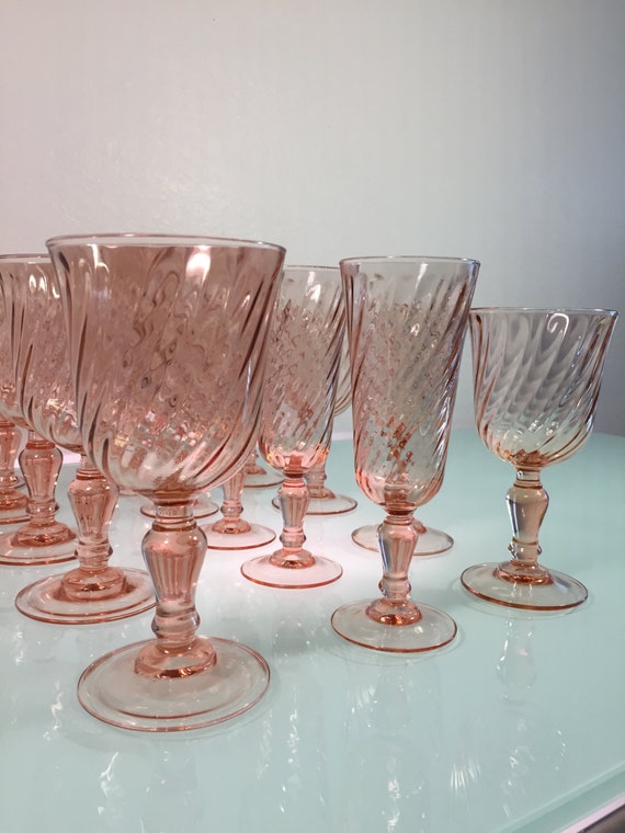 Vintage Pink Champagne Glasses 9