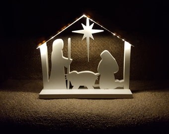 Indoor/Outdoor White Nativity Set