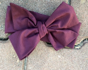 TIED, Maroon Headwrap, Wine, Burgundy, Baby Headband, Toddler Bows, Big Bow Headwrap, Turban, Infant Headwrap, Baby Girl, Little Girl