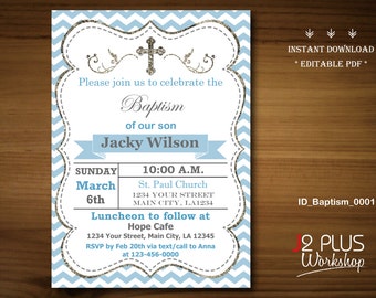 Items similar to Infant Dedication Invitation for a Baby Boy -- 5x7 ...