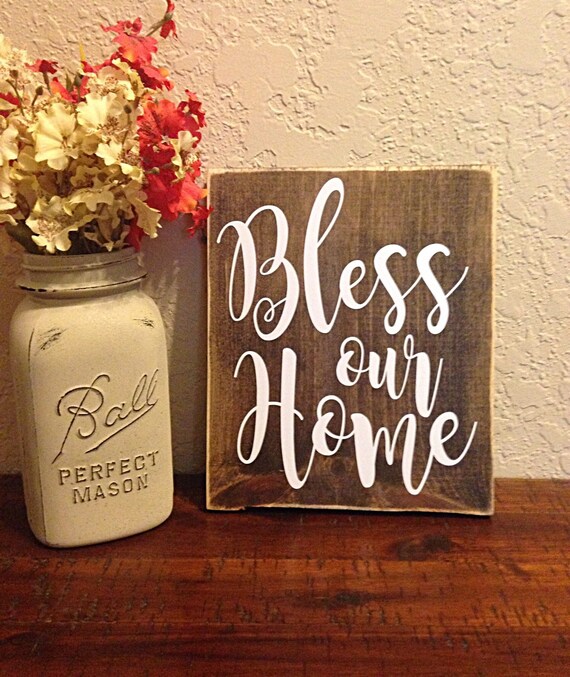 Bless our home rustic wall decor bless our by CharminglyCraftedCF